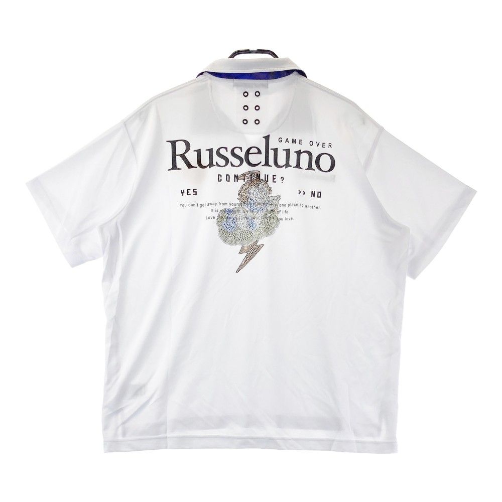Russeluno ストーンロゴ Tシャツ ホワイト ゴルフ Russeluno ストーンロゴ Tシャツ ホワイト