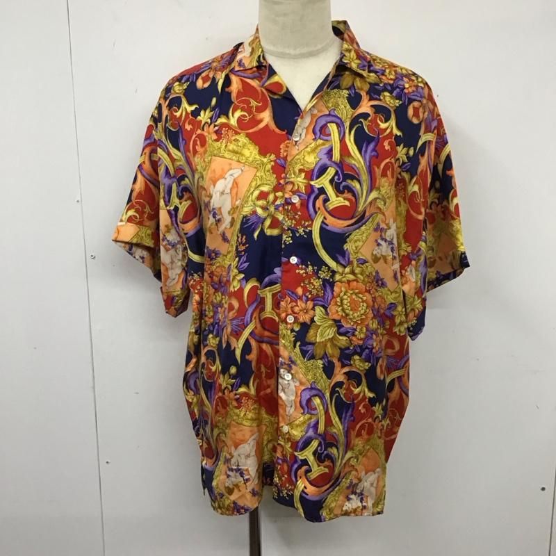 VERSACE ヴェルサーチ シャツ、ブラウス 半袖 08304255 V2 シルク 開襟 