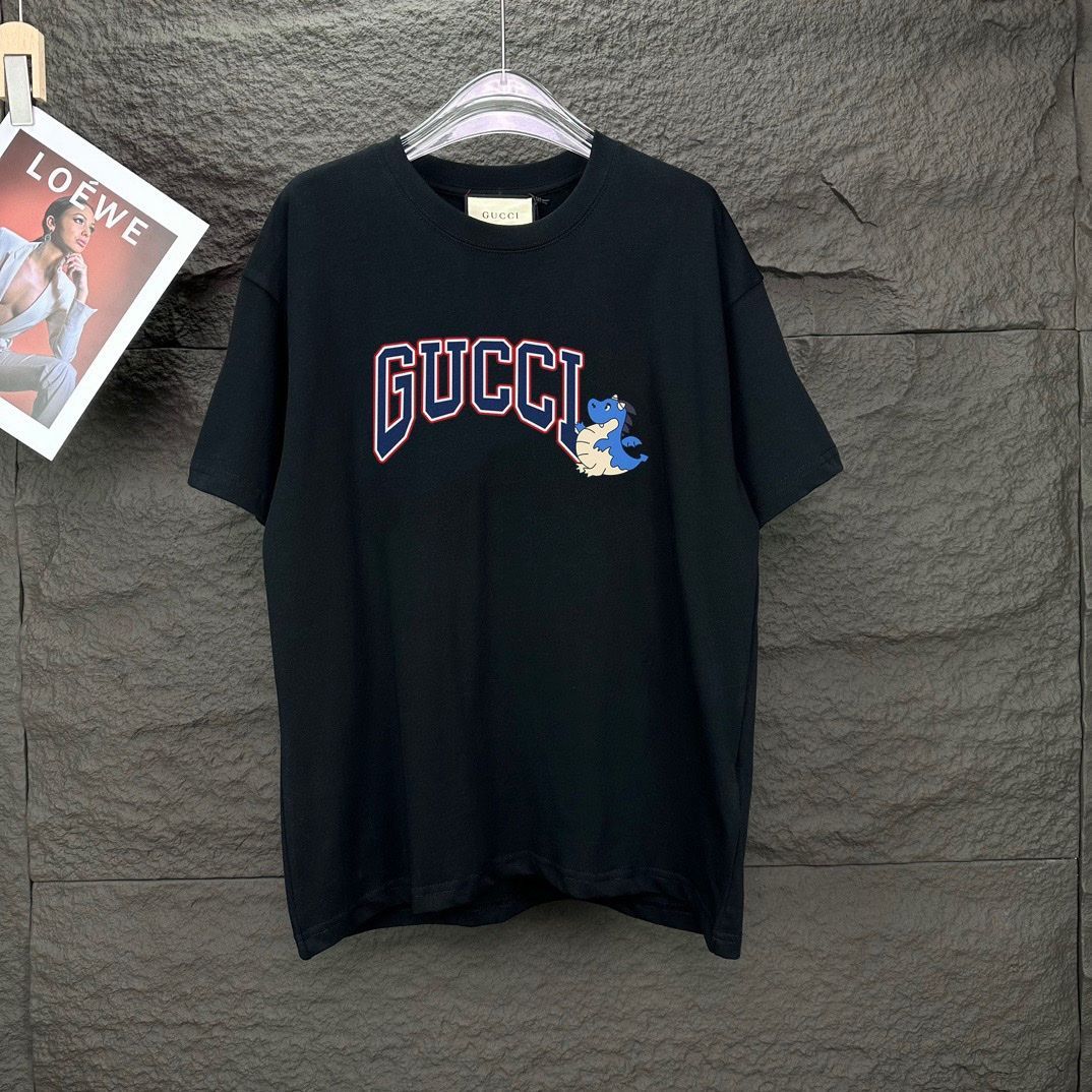 今日特価】Gucci 2025SS 限定ロゴプリント オーバーサイズ半袖 T
