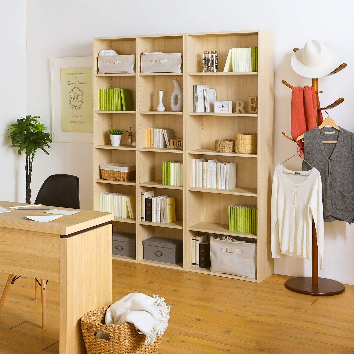 整理棚 同シリーズで 自由自在 本棚 一人暮らしの部屋や狭いスペースにぴったりサイズ ナチュラルブラウン木目柄 シェルフ ベーシックデザイン フリーラック 幅58.1×奥行29.2×高さ179.7cm FUL-1860NA 白井産業 フルニコ NEXPOTALLINN_EU