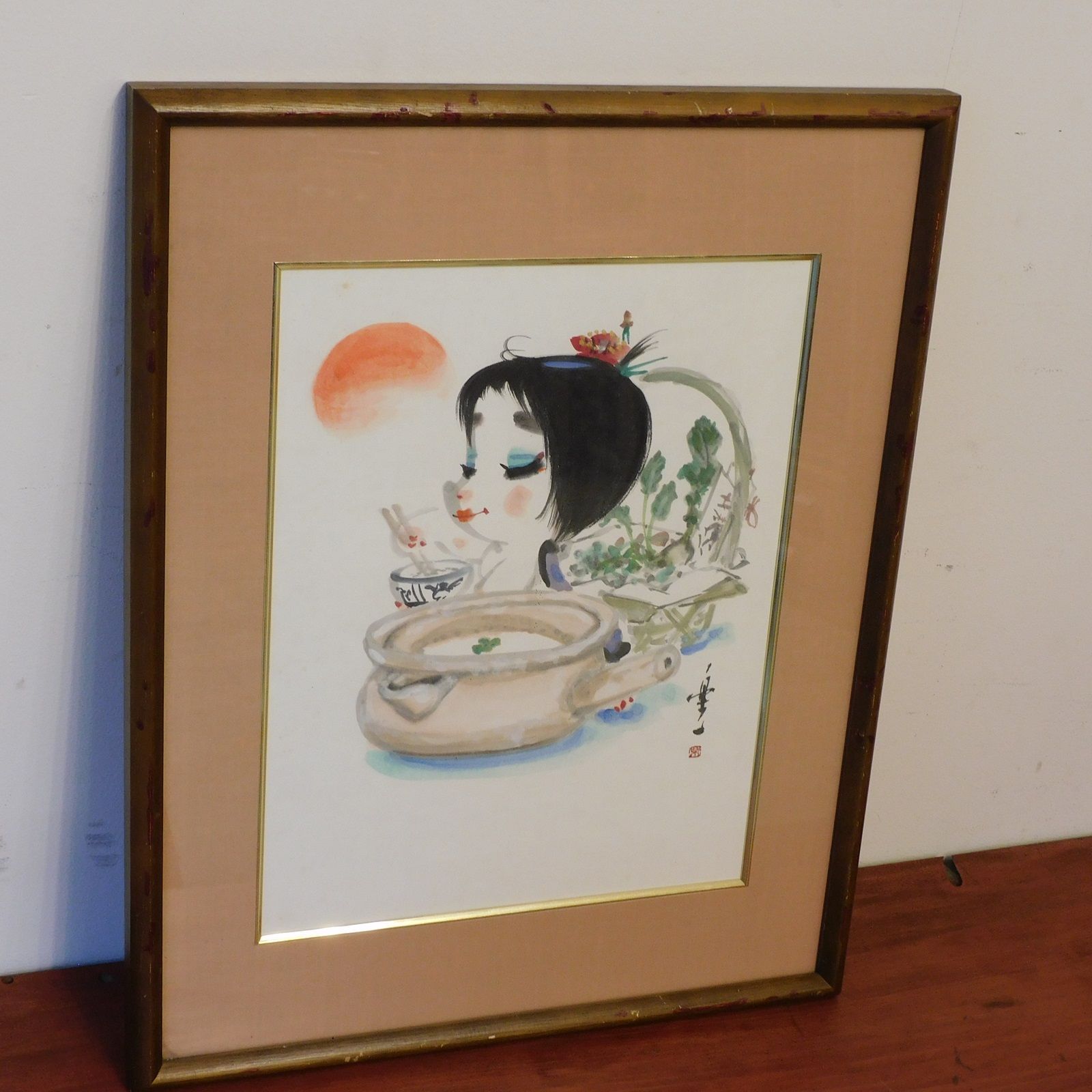 真作】絵画 清水崑 墨彩画 女かっぱ二十態 漫画家 ユーモラスな