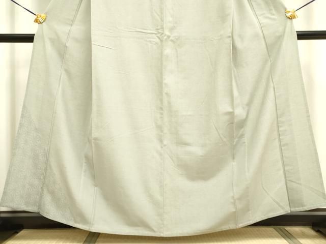 平和屋着物▽色留訪問着 単衣 紬地 麻の葉文 正絹 逸品