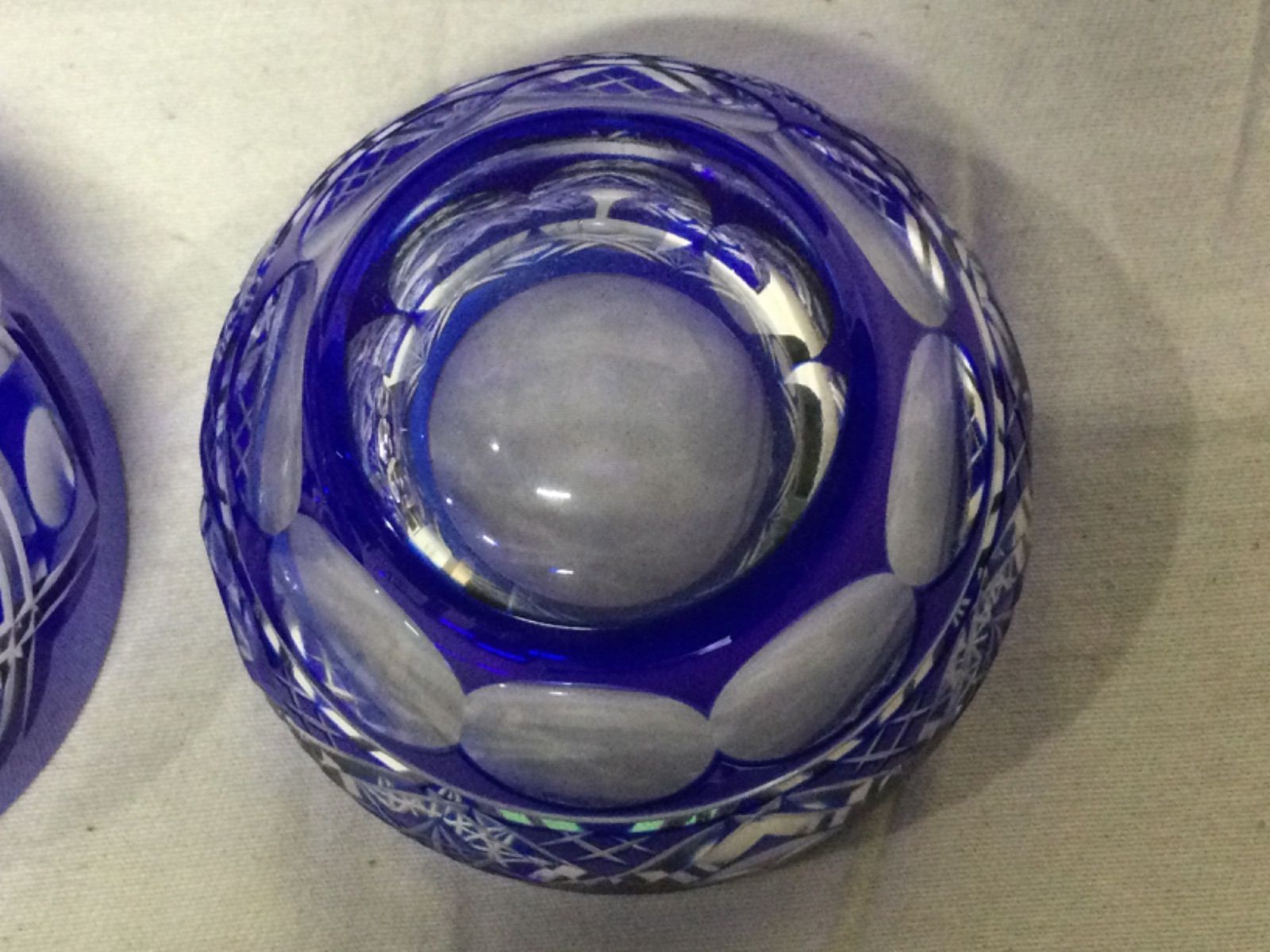 未使用 色被せ硝子 5客セット 冷茶 カメイガラス 色被切子 薩摩