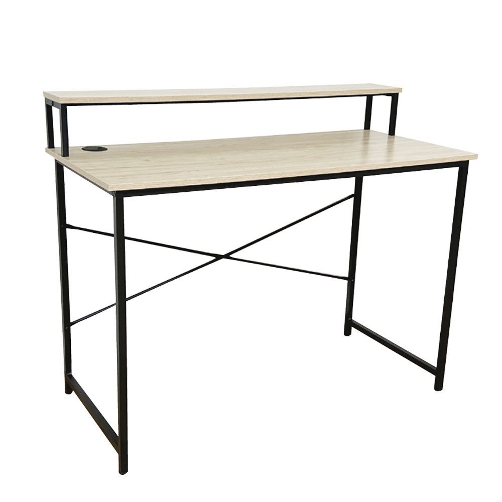 ブラックアイアンと古木風3Dシートのモダンな収納付きデスク！ 購入