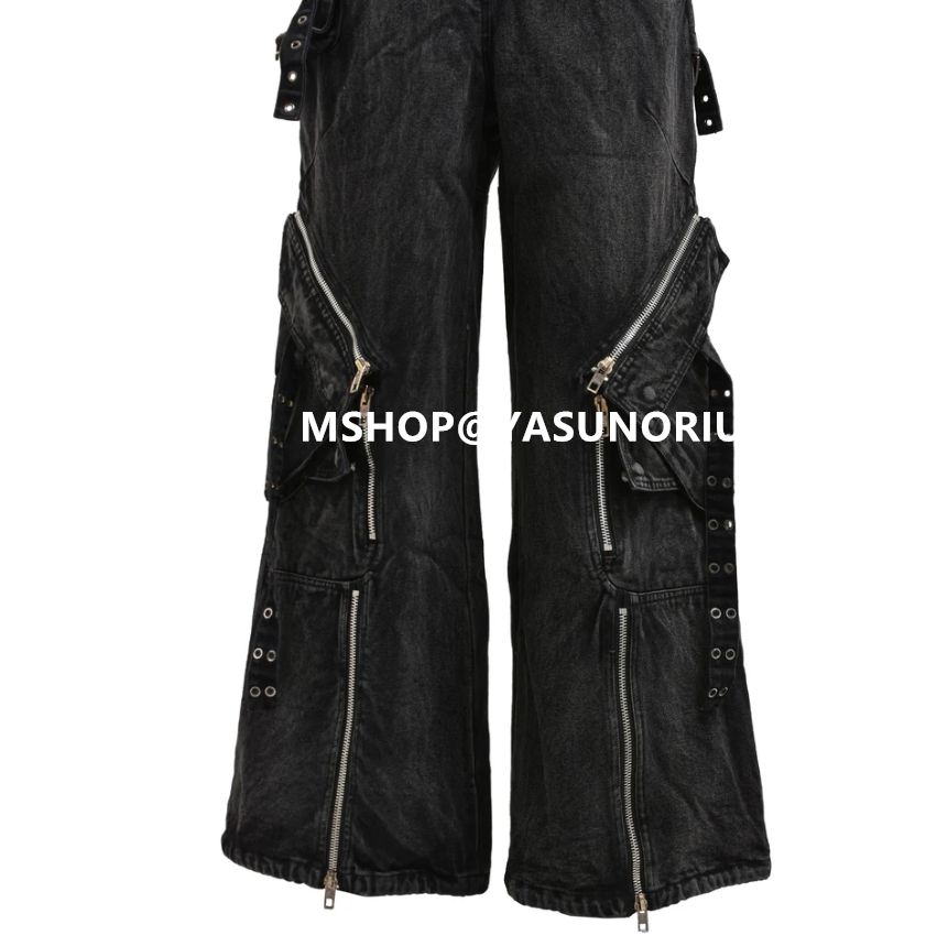 NO/FAITH STUDIOS CARGO DENIM PANTS / BLK