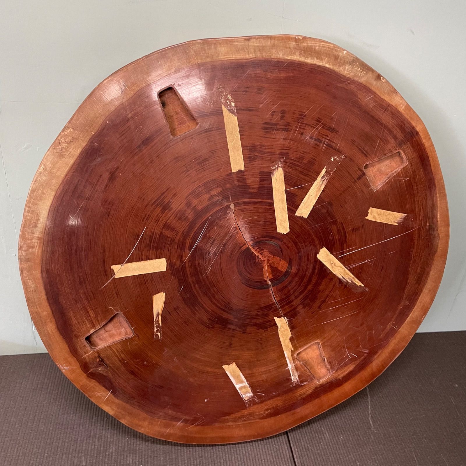 昭和レトロ 銘木 花梨 一枚板 大型座卓 センターテーブル サイドテーブル