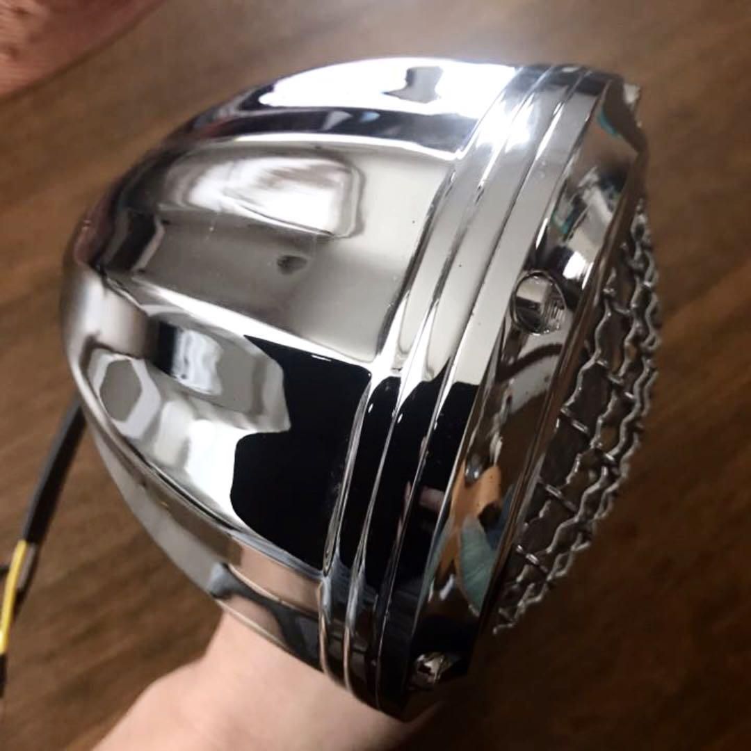 アルミ鋳造 ビンテージヘッドライト 4.5インチ パンナックルショベル フランダース ガイド ハーレー クリア ガラスレンズ ハーレー 4.5インチ ビンテージヘッドライト アルミ鋳造