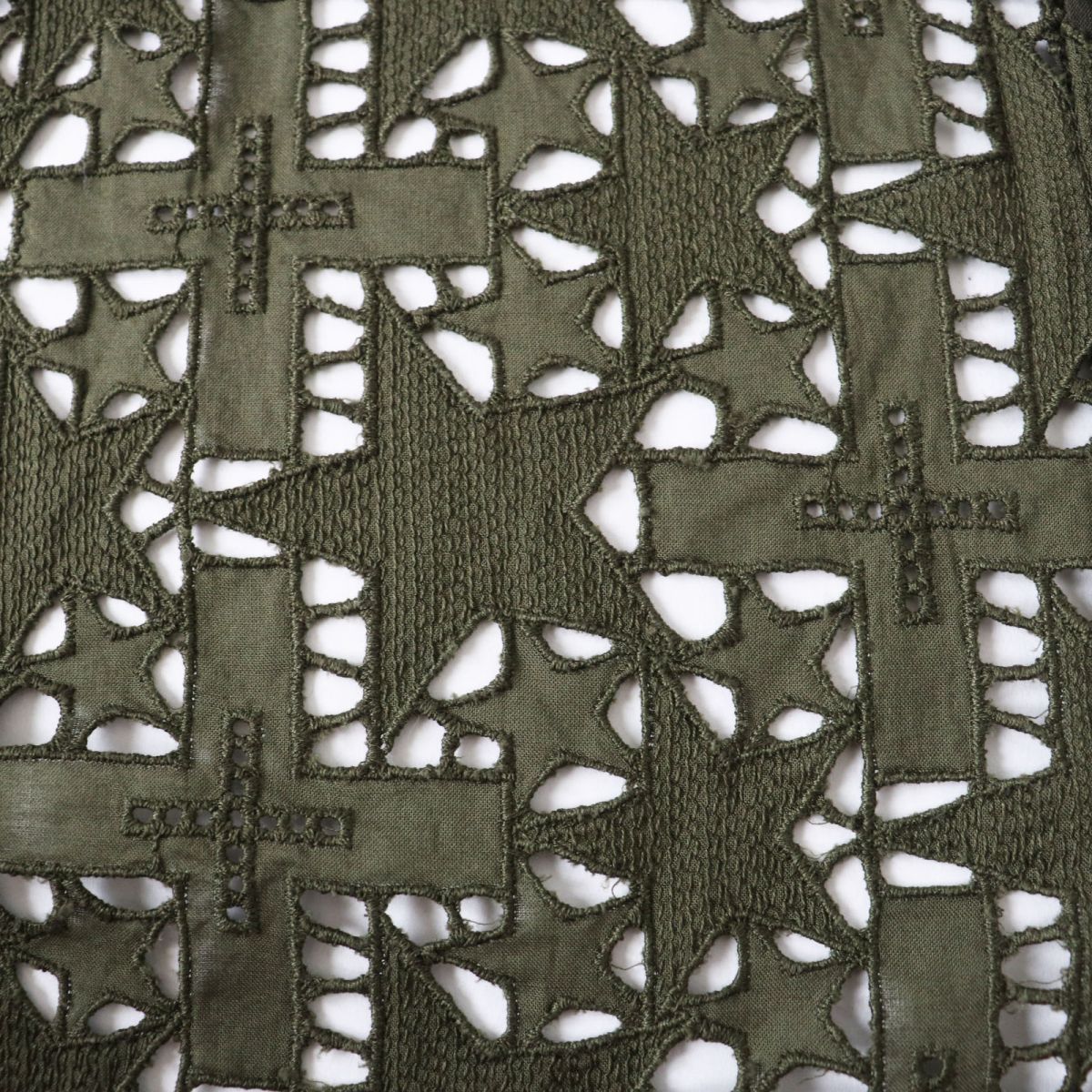 美品◎正規品 2021年 sacai サカイ 5469 レディース Embroidery Lace Knit Pullover スターカットワークレース レイヤード 半袖ニット 1