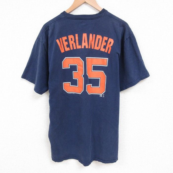 バーランダー ＃35 Tシャツ タイガース時代 XL/古着 半袖 Tシャツ メンズ MLBデトロイトタイガース