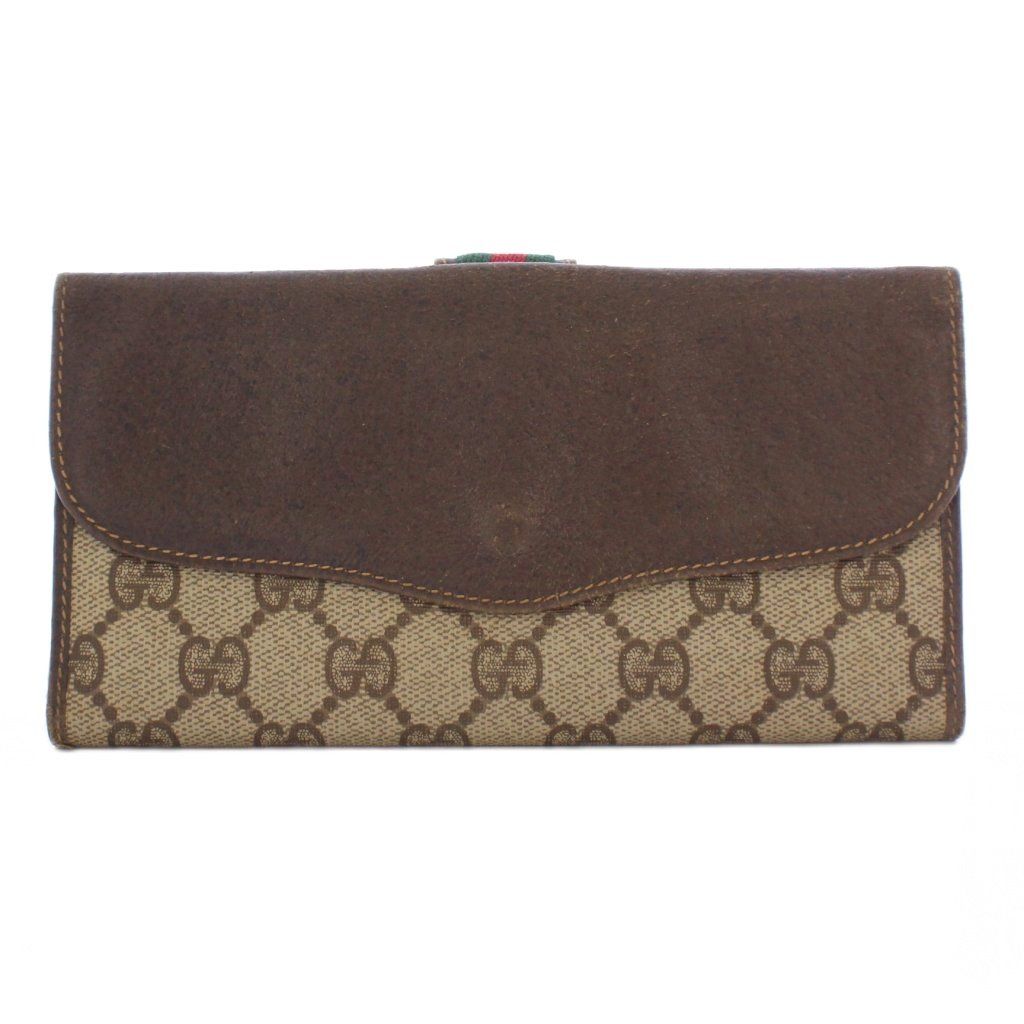 グッチ GUCCI シェリーライン 長財布 二つ折り GG柄 PVC レザー