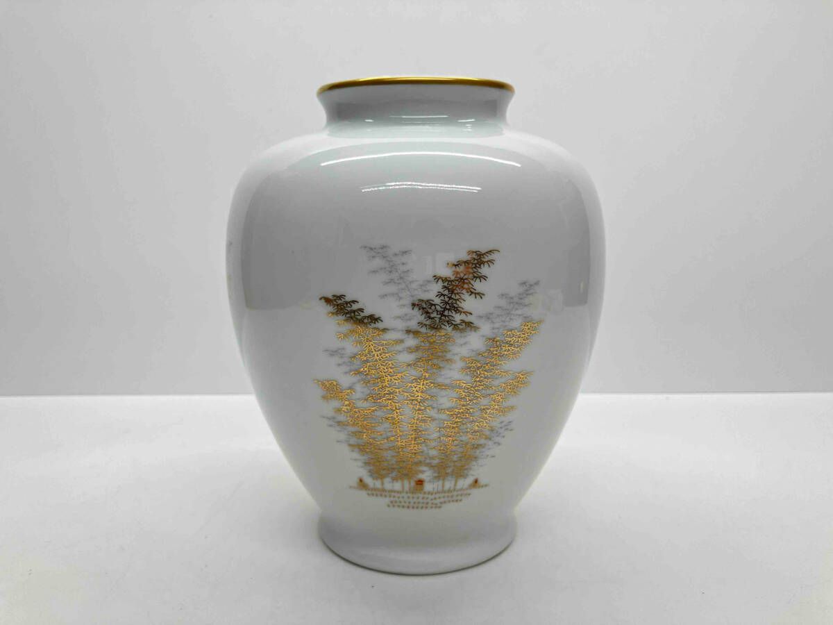 4万円→１万円早い者勝ち！ 九谷　花柄陶器花瓶 緑色 直径約20cm 4万円→1万円早い者勝ち！ 九谷 花柄陶器花瓶 緑色