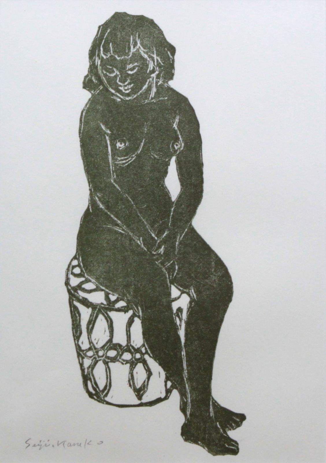 林　武のリトグラフ　裸婦