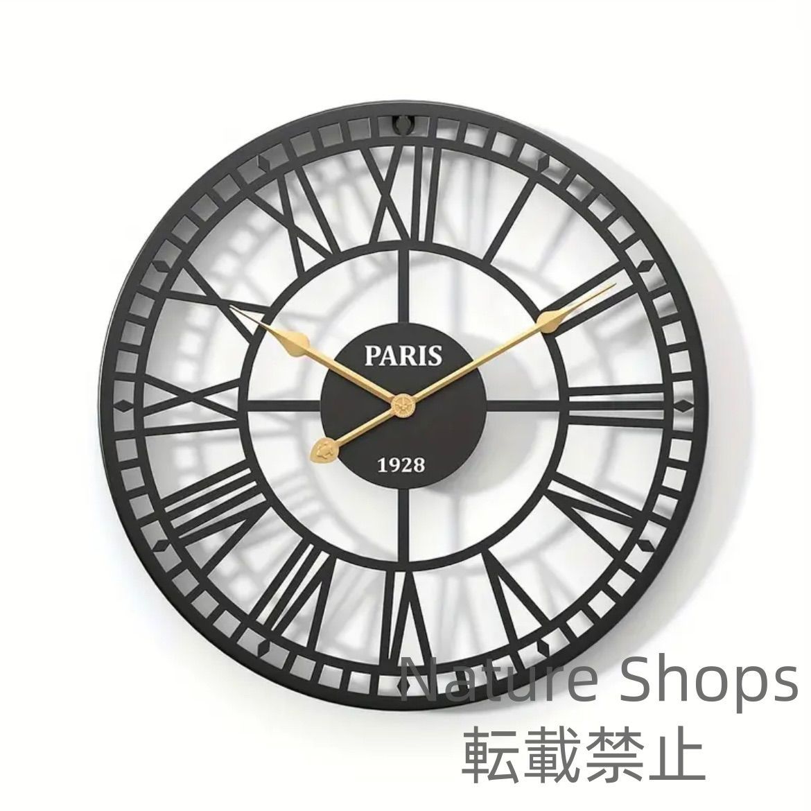 壁掛け時計 金属製 クォーツムーブメント 静音設計 ローマ数字デザイン 秋冬インテリア装飾 ハロウィン クリスマス 農家風インテリア 屋内屋外用 室内装飾時計 ホームデコ雑貨 時計アイテム ナチュラル壁面装飾 hycp5