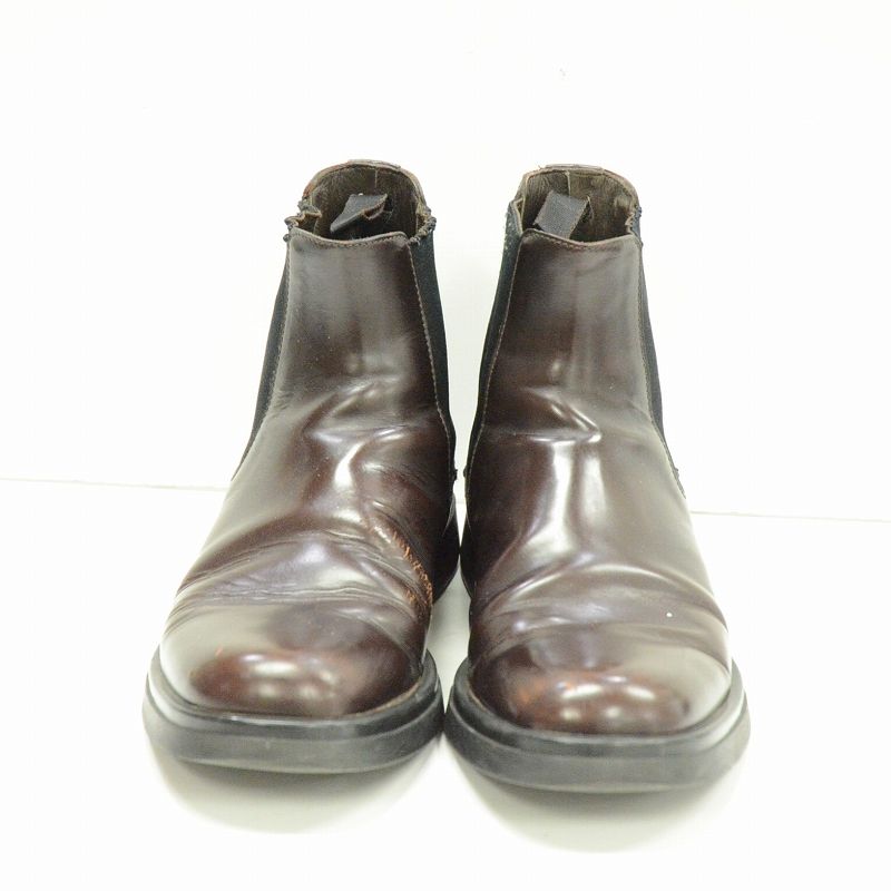 メンズPRADA プラダ サイドゴア ブーツ メンズ ブラウン レザー 6 1/2 メンズ  革靴  A-17724