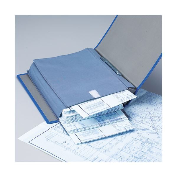 まとめ 図面袋スターパックエコ 濃ネズ A 4 大 W 245 D 50 H 305 mm 面ファスナータイプ 2穴6φ 入