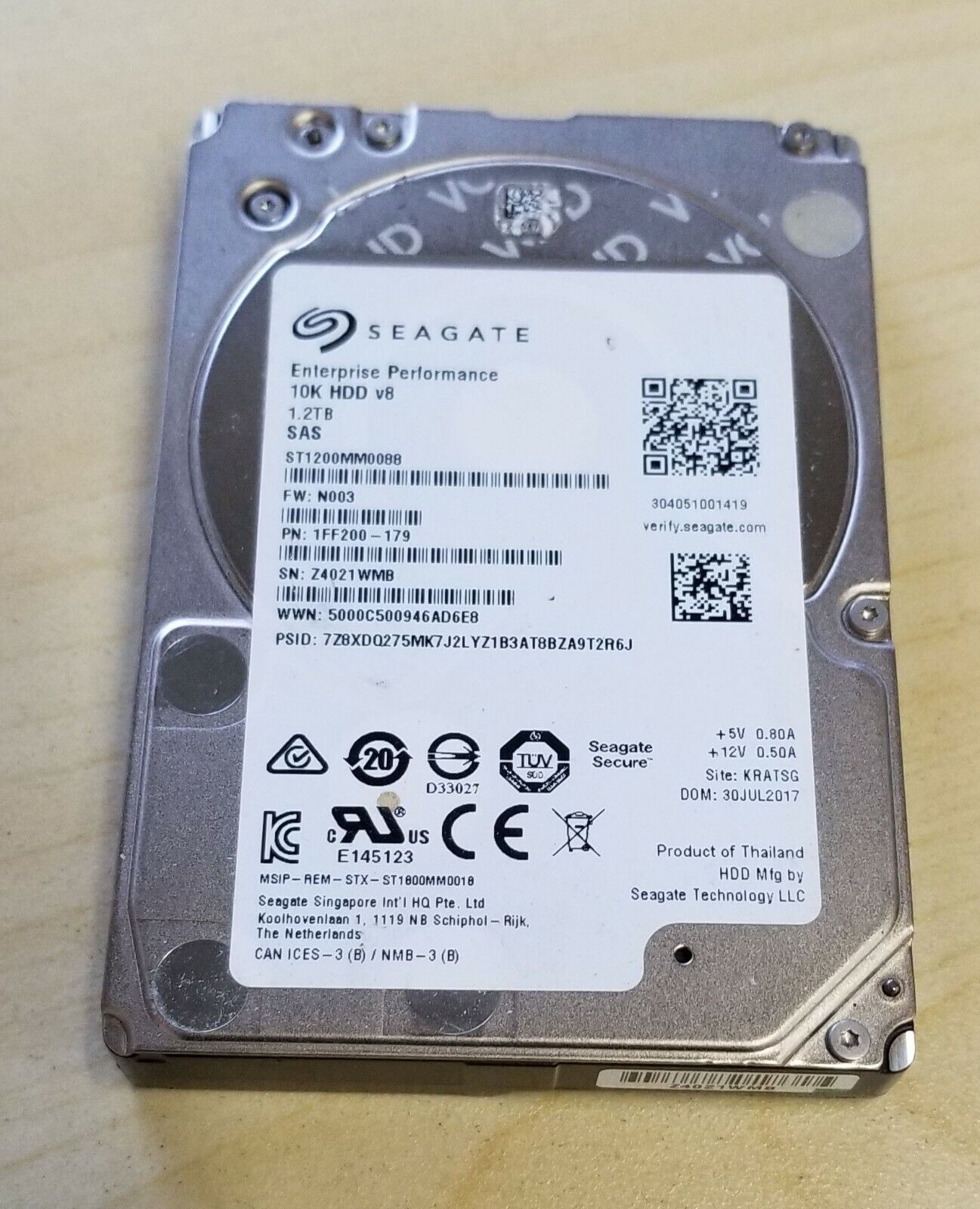 Seagate 1.2TB 10K 2.5