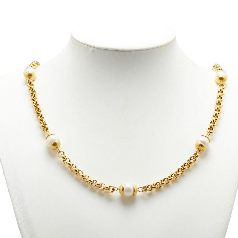 シャネル ヴィンテージ ココマーク フェイクパール ゴールド メッキ  