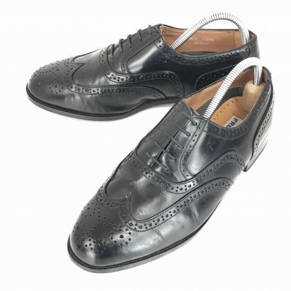 USA老舗 MAN フリーマン ビンテージ 本革 ウイングチップ 25.5 黒 ドレスシューズ ビジネス◆MF-199