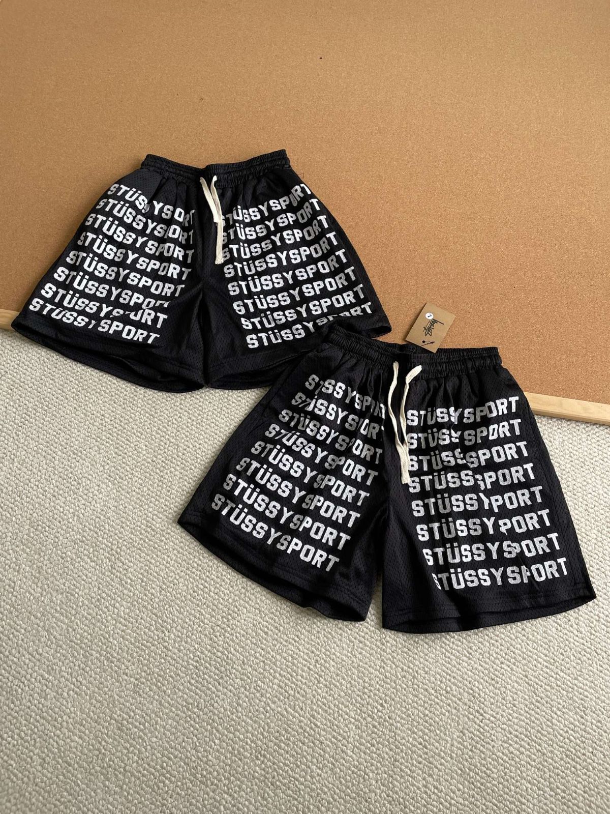 Stussy Stussy 25夏 アメリカンレターフルプリントスポーツメッシュショーツ
