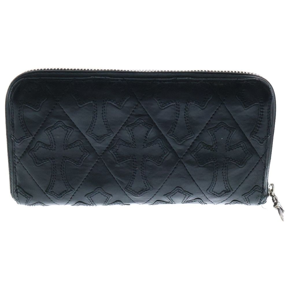 CHROME HEARTS クロムハーツ REC F ZIP QUILTED セメタリークロスキルティングレザーウォレット財布
