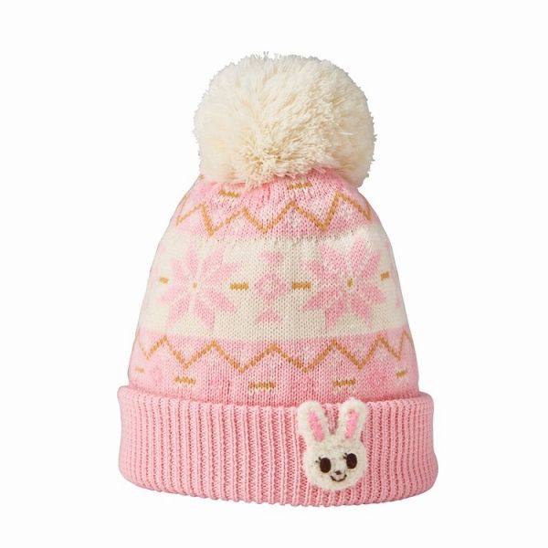 ミキハウス mikihouse 雪柄ニットフード M 52-56cm ピンク 08 STEELWINDOWSANDDOORS_COM
