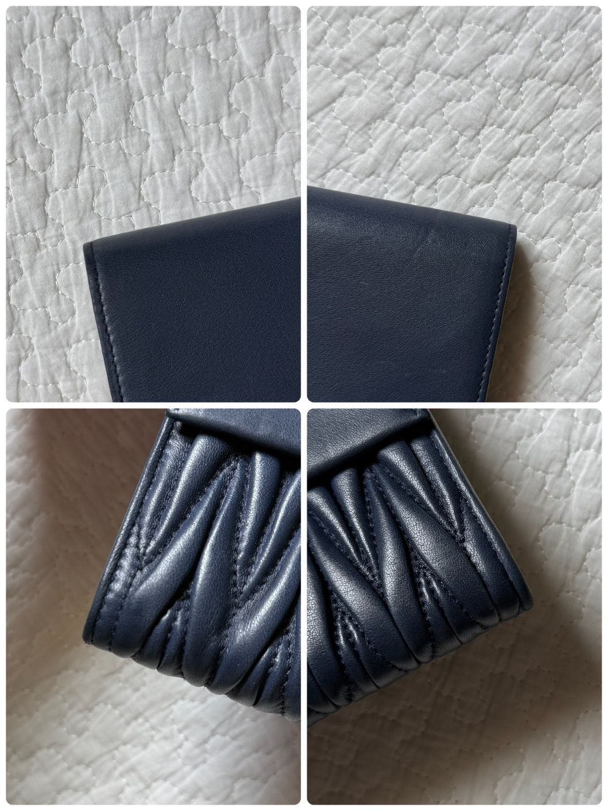 MIUMIU ミュウミュウ マテラッセ クラッチバッグ 5N1573 ネイビー 美品 miu miu ミュウミュウ クラッチバック ポーチ レディース