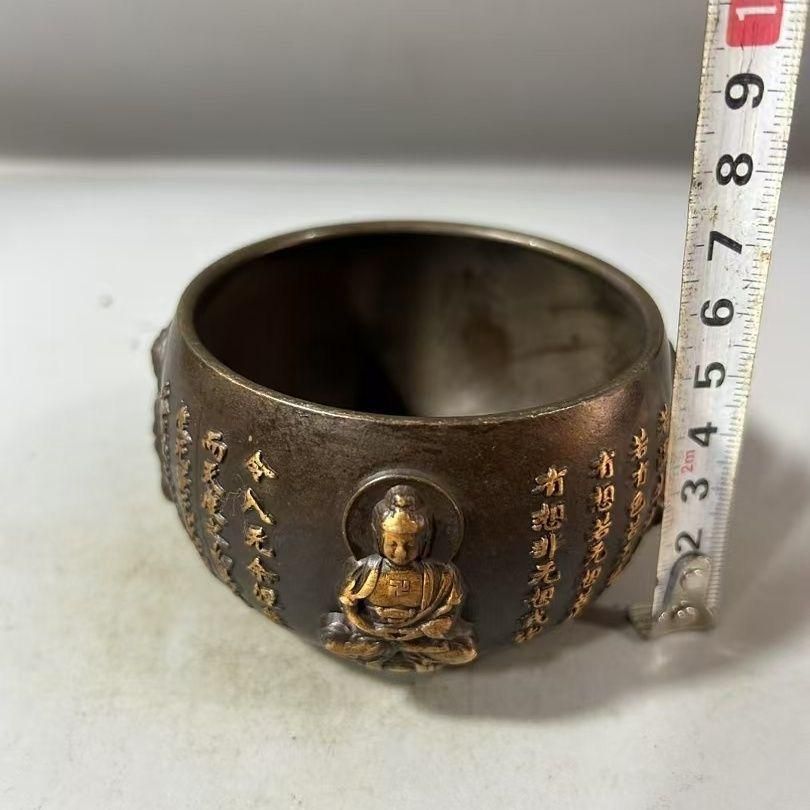 福袋安いいね半額ストア 経文壺 浮彫り仏陀壺 細工 銅 仏堂 置物 開運風水 鎮宅辟邪 法器 工芸品