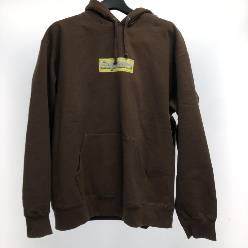 【中古】Supreme 22SS Bling Box Logo Hooded Sweatshirt L ブラウン　シュプリーム[66]