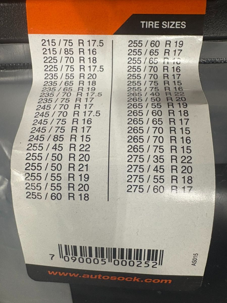 AutoSock 高性能タイヤチェーン 698-新商品