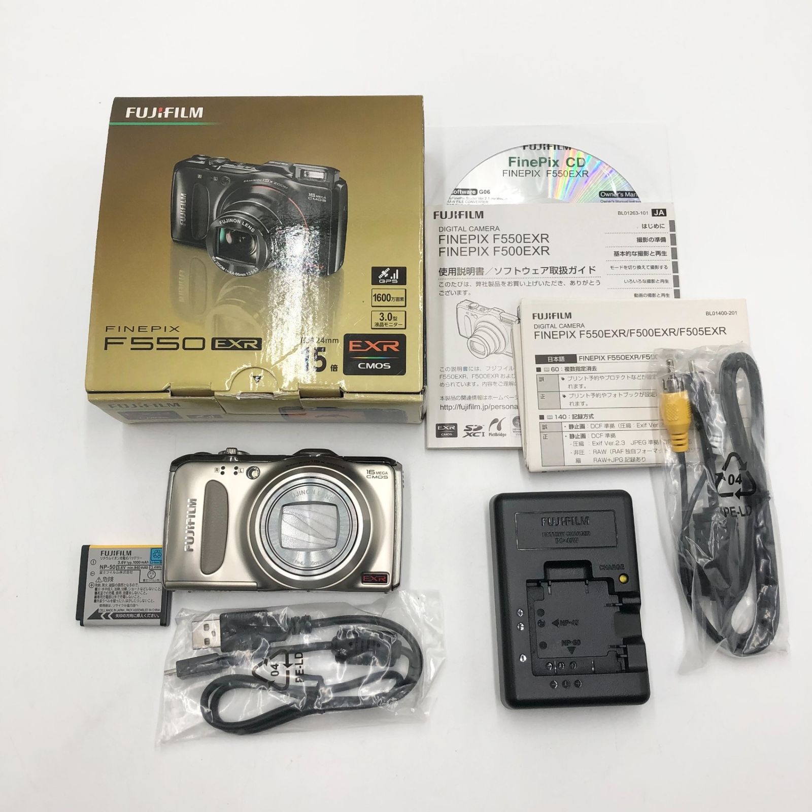 FUJIFILM デジタルカメラ FinePix F550EXR 光学15倍 シャンパンゴールド FX-F550EXR G