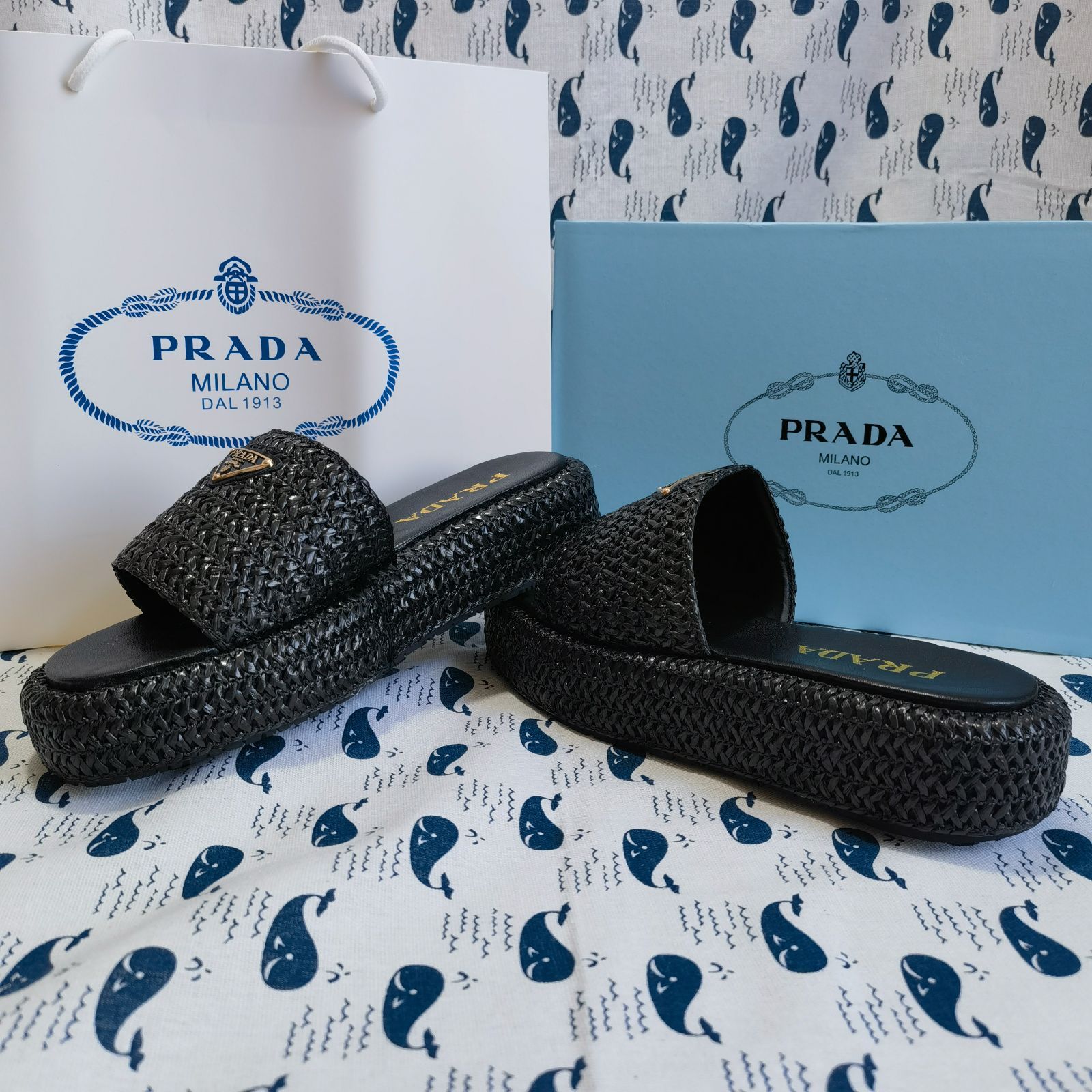 超人気美品☆PRADA  クロシェ フラットフォーム スライドサンダル