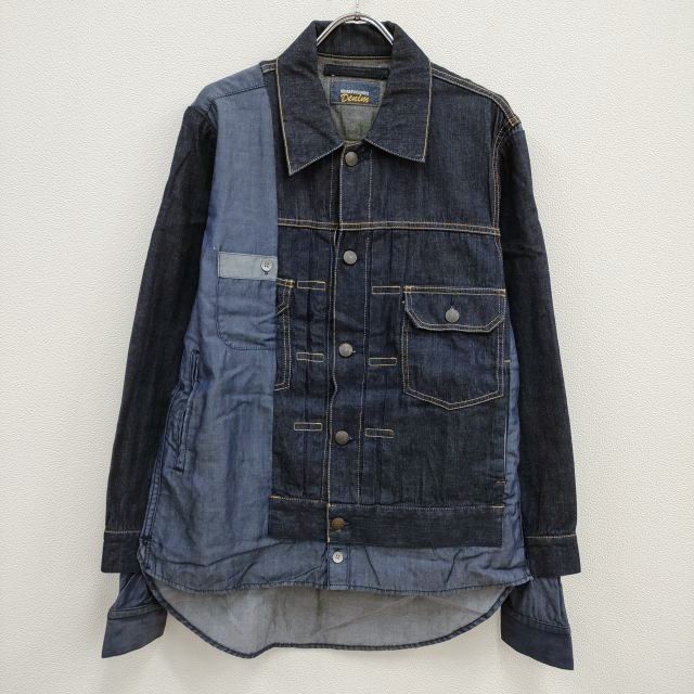 MIHARA YASUHIRO Denim ドッキング シャツ地 切替 ブルゾン Gジャン 46 