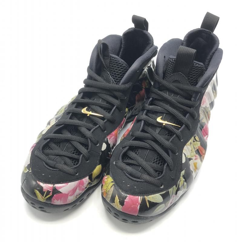 NIKE Air Foamposite One Floral スニーカー 27.5cm 314996-012 ブラック 花柄 ナイキ[10]