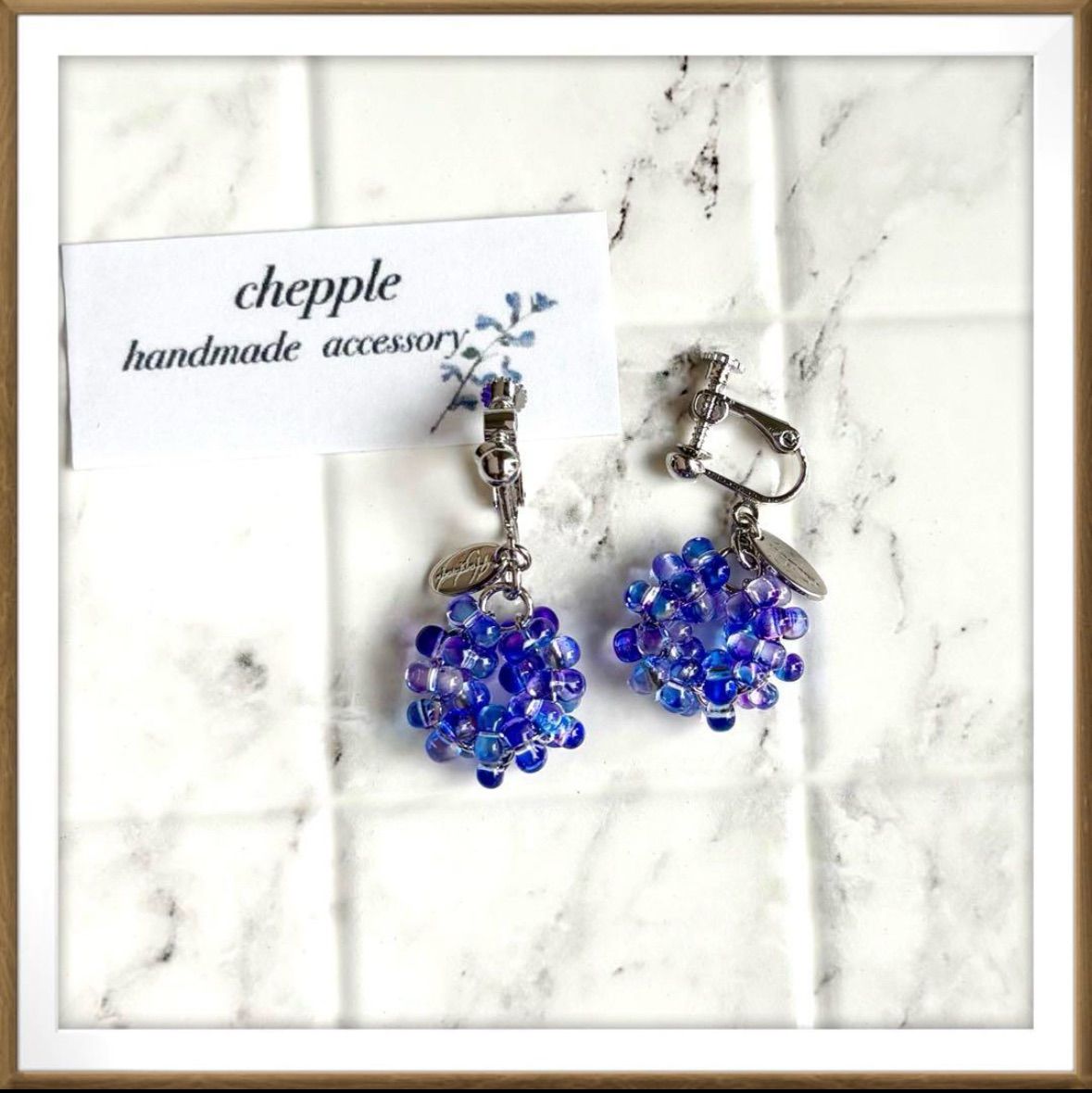 No.1447 ファルファーレのイヤリング ハンドメイドイヤリング ピアス