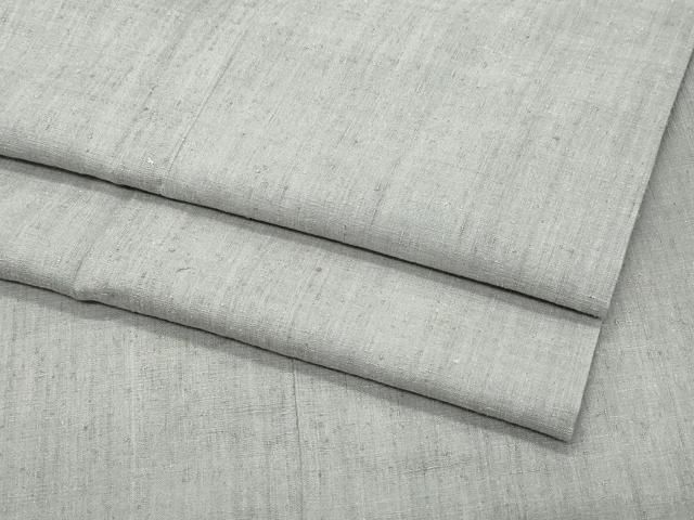 平和屋着物○本場結城紬 重要無形文化財 色無地 煤色 正絹 逸品