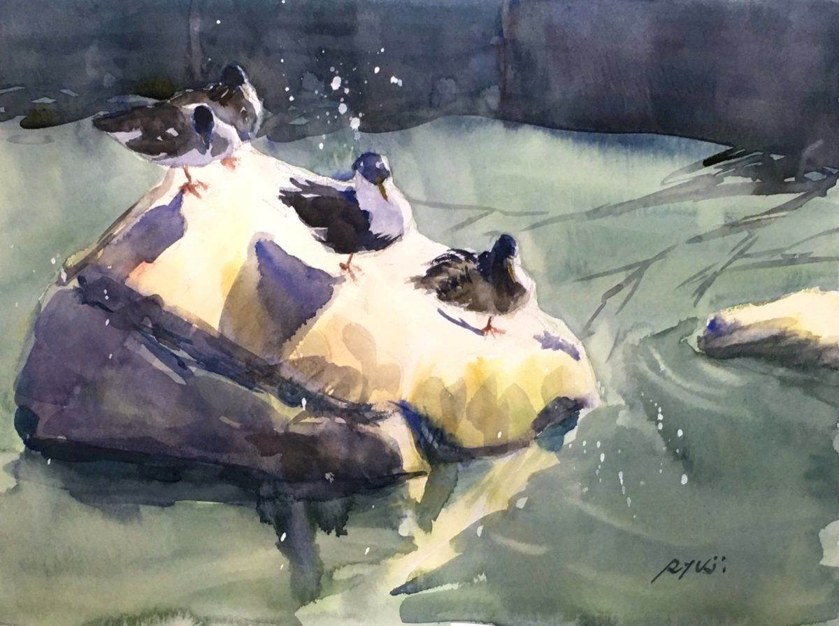 原画#3370 ラスベガス アート 水彩画 ドローイング インテリア 風景画