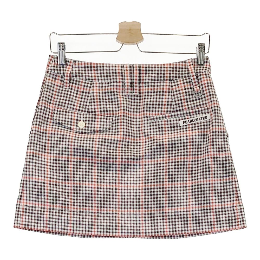 サイズ：0 PEARLY GATES パーリーゲイツ スカート チェック柄 ブラウン