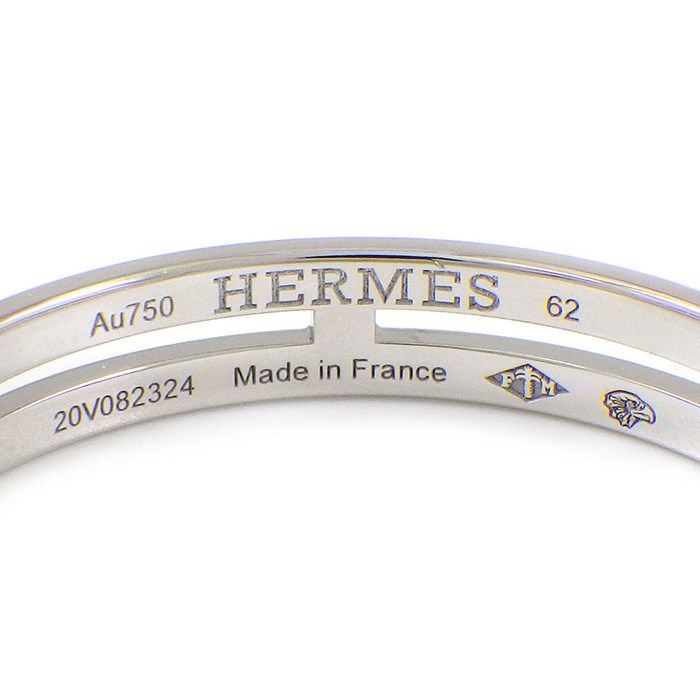 エルメス HERMES リング アリアンヌ K18WG 21.5号 #62