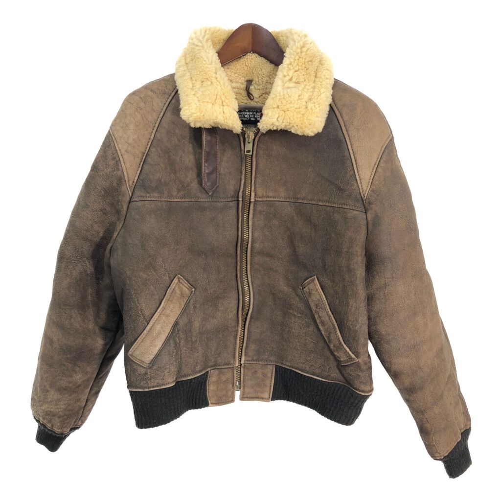 90年代 Schott ショット B-6 レザーフライトジャケット 大きいサイズ ミリタリー ブラウン (メンズ 50) 中古 古着 S3882