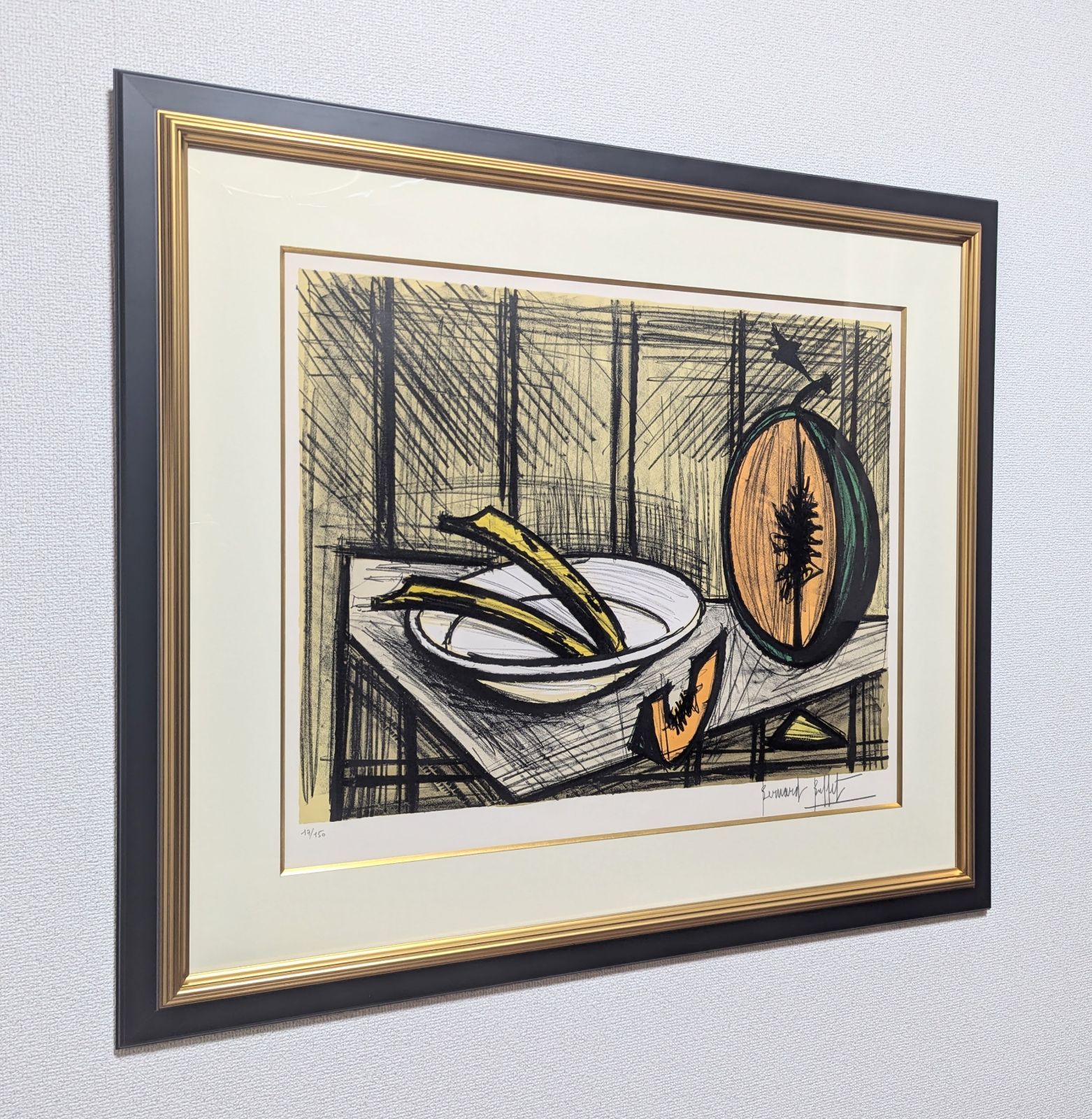 美品】【額付】ベルナール・カトラン「灌木の花束」【直筆サイン