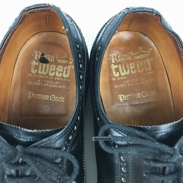 試着交換OK！ Tweed by Cheaney/チーニー　size9.5/28.0程度　イングランド製/Vintage 　ウイングチップ/シューズ〈黒/BLACK/ブラック〉メンズ//men's 菅NO.WZF-160 試着交換OK！Royal Tweed by Cheaney/チーニー size9.5/28.0程度