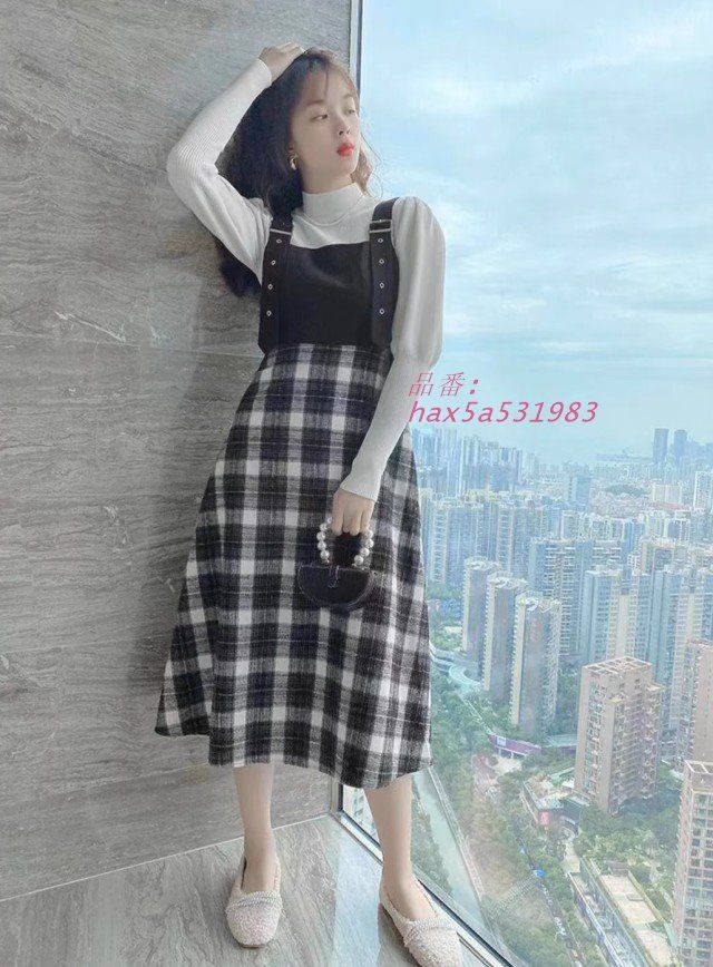 チェック ジャンパースカート