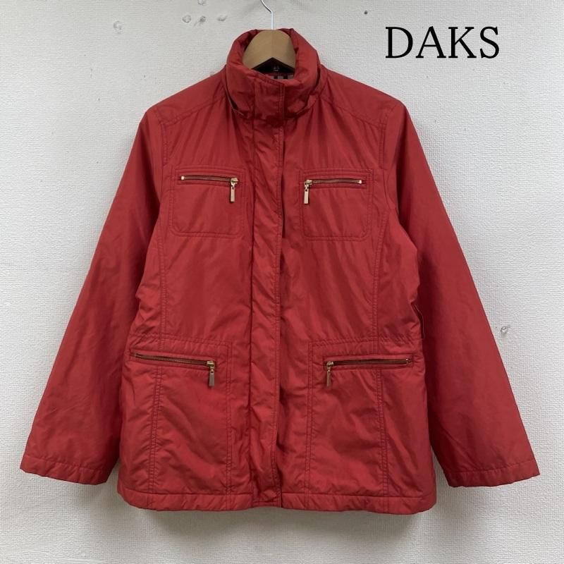 DAKS ダックス ジャケット 上着 ダウンジャケット ダウン ジャケット ジップアップ ブルゾン 防寒 ハイネック スタンド 朱色