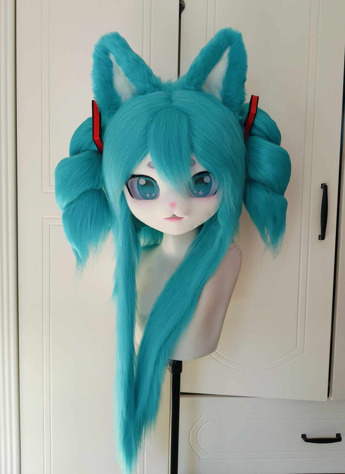 着ぐるみヘッド 犬 緑 Dタイプ 全頭ヘッド ケモノ マスク ファースーツ