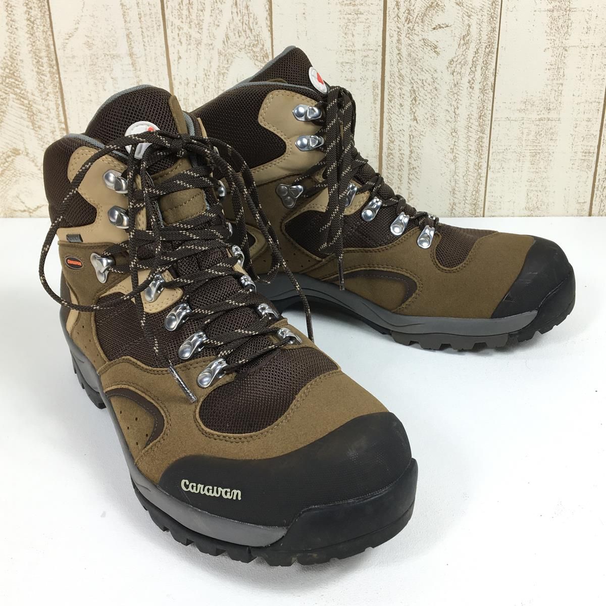 MENs 27.5cm キャラバン C1-02S トレッキングシューズ ハイカット ゴアテックス GORE-TEX CARAVAN C1_02S  440 Brown ブラウン系 - メルカリ