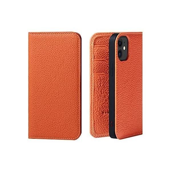 HANATORA] iPhone12 mini ケース 手帳型 本革 シュリンクカーフレザー