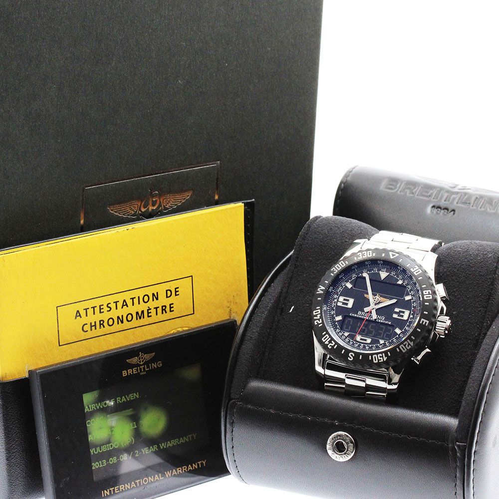 ブライトリング BREITLING A78364 エアーウルフ レイブン クォーツ メンズ 箱 保証書付き_905370