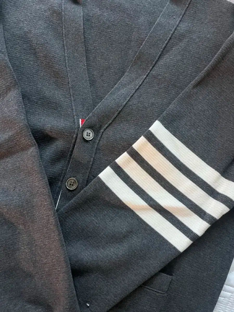 級 3 トム ブラウン ミラノ スティッチ 斜めボーダー カーディガン Mサイズ グレー