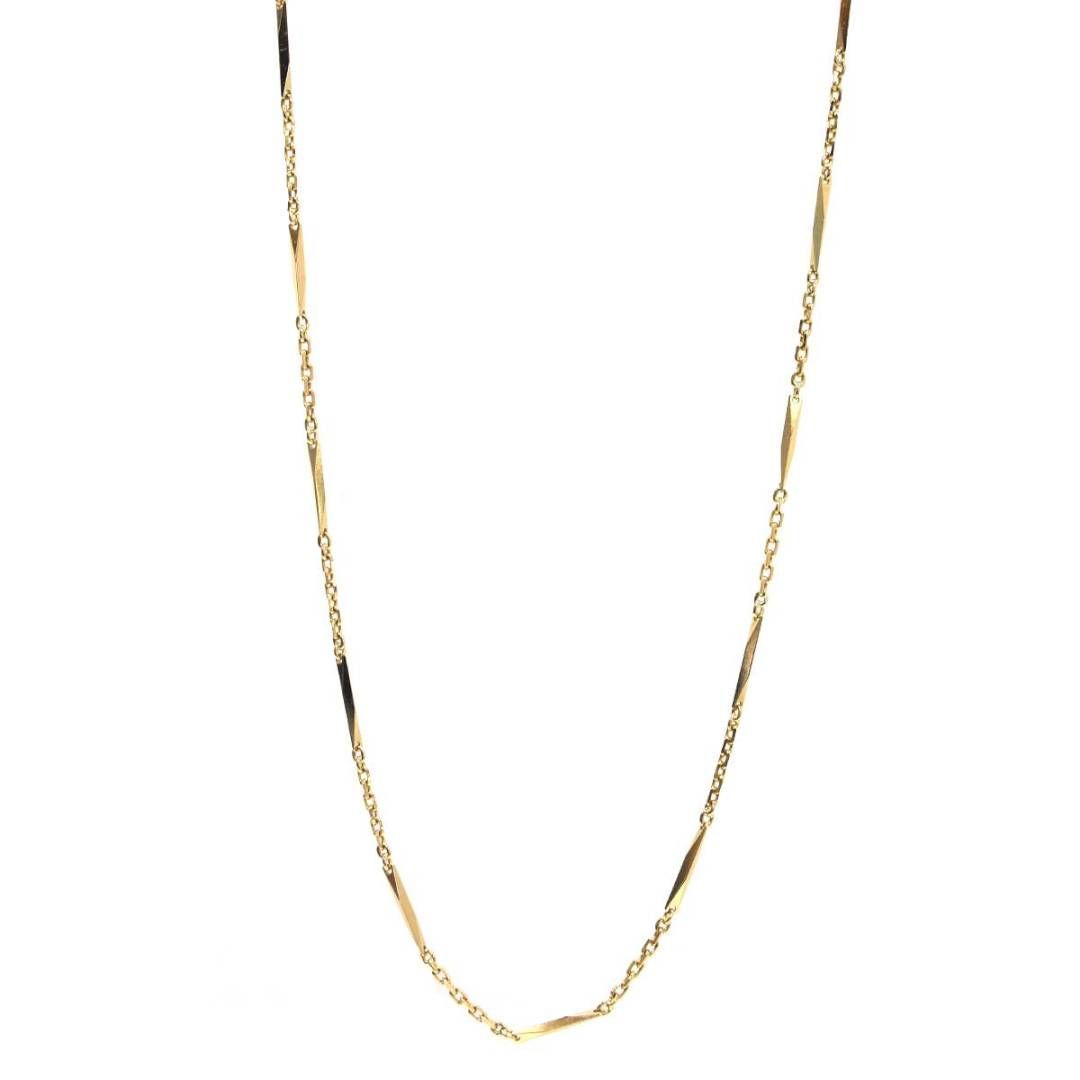 K18/18金 アズキ×切子 デザインネックレス 首周り45cm 重量8.2g 造幣局