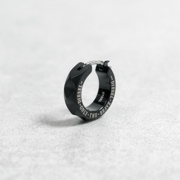 DIESEL 片耳用ピアス 黒 DIESEL ディーゼル 片耳用 シングル ピアス ブラック メンズ